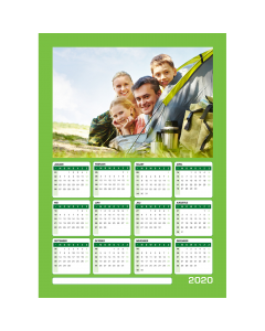Magnetic Year Calendar A3 Portrait-Green